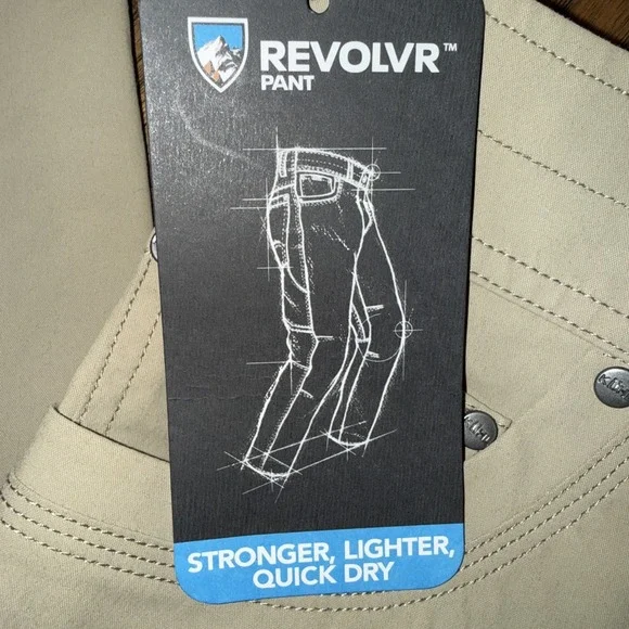 KUHL‎ Men's Revolvr Pants Tag 30/34 Vintage Patina Dye Fossil Khaki NWT Full